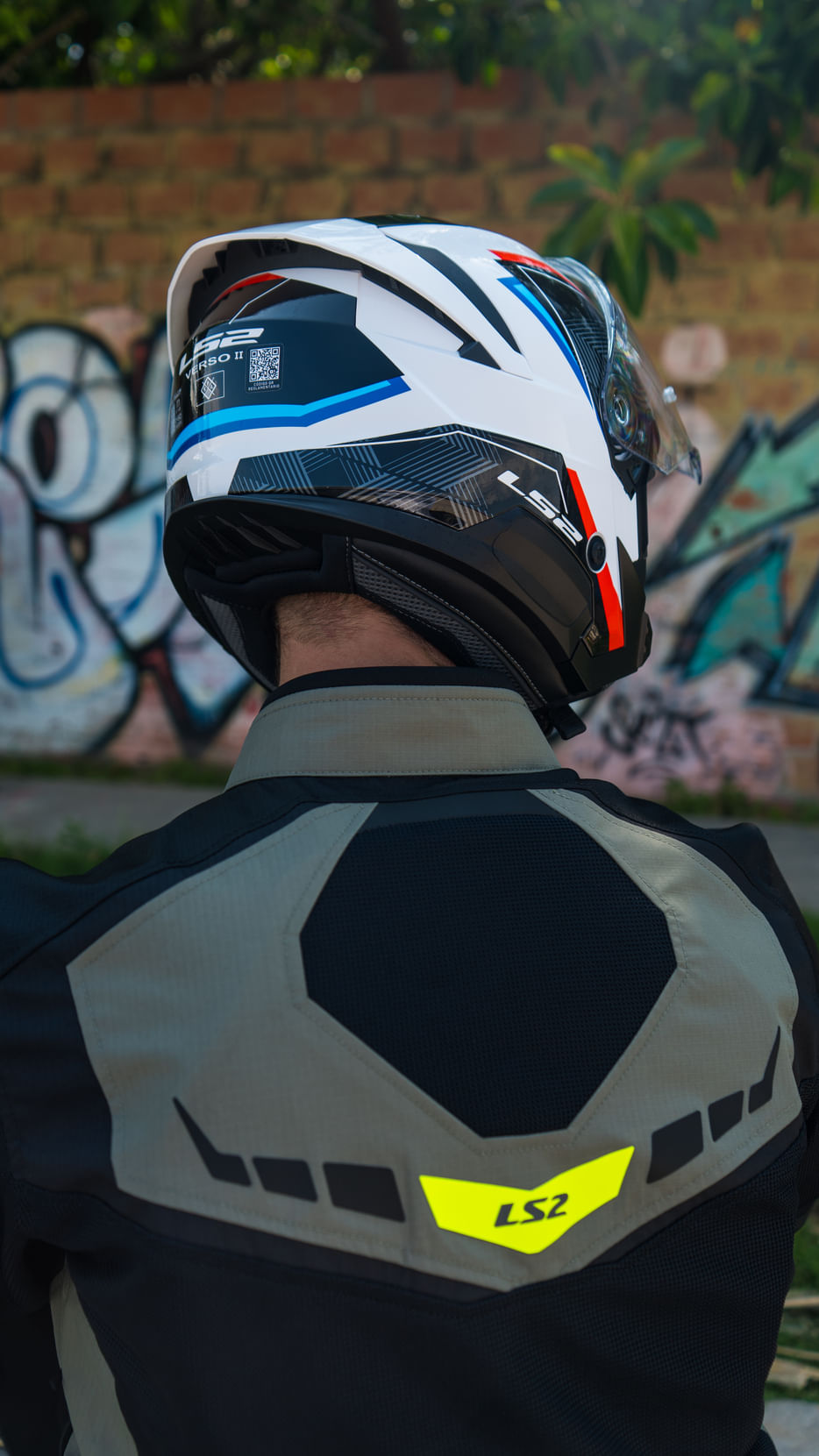 Casco LS2 618 Verso II Air Blanco / Azul / Brillo